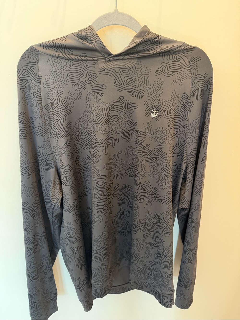 Men's Gray Long-Sleeve Hooded Performance Shirt